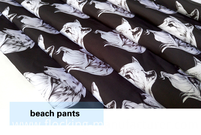 Polyester Digital Printed Beach Pants Fabric, Casual Garment Fabric